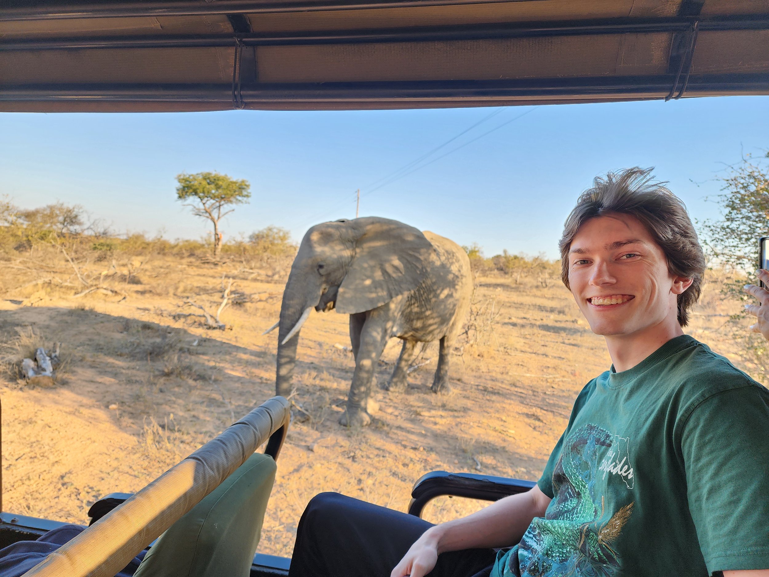 Cole with an elephant